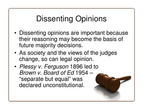 dissenting opinion in a sentence